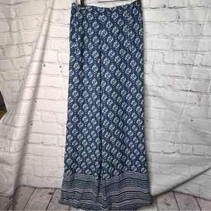 Bcbgmaxazria Womens Joan Printed Wide Leg Pants - Dk Ink Combo 70s Inspired